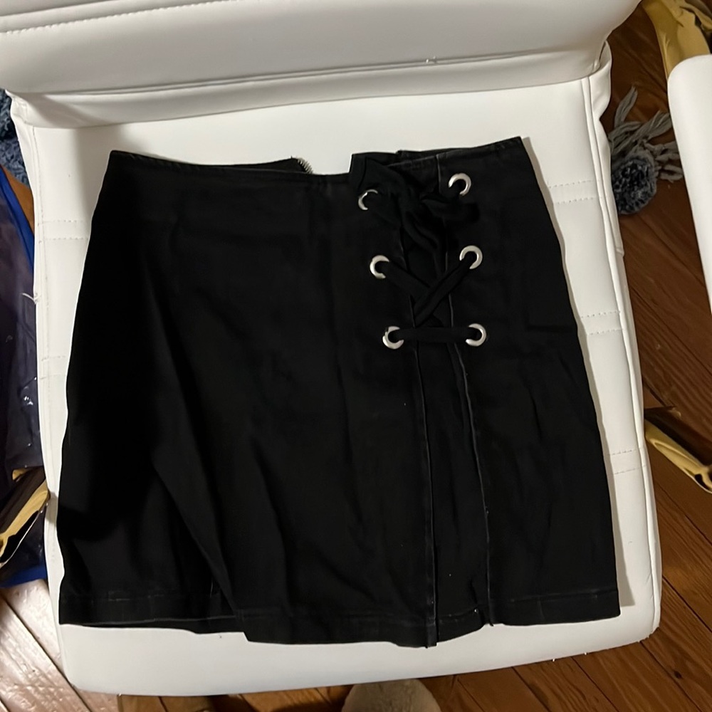 top shop black skirt on revolve